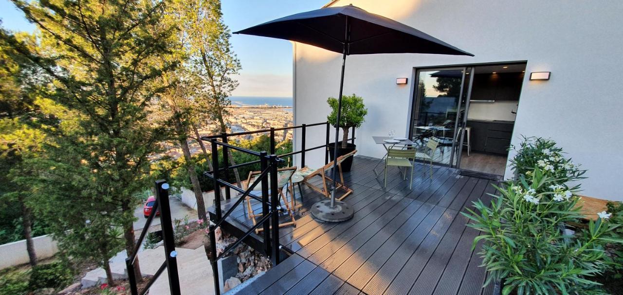 Le Rouquier Studio Terrasse, Vue Exceptionnelle, Climatisation Sete Bagian luar foto